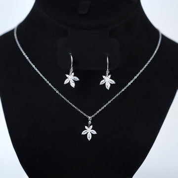 Swarovski Crystal Dainty Leaf Drop Necklace , Bridal Jewelry, Bridal Earrings And Necklace, Statement Earrings Cz, Necklace Set